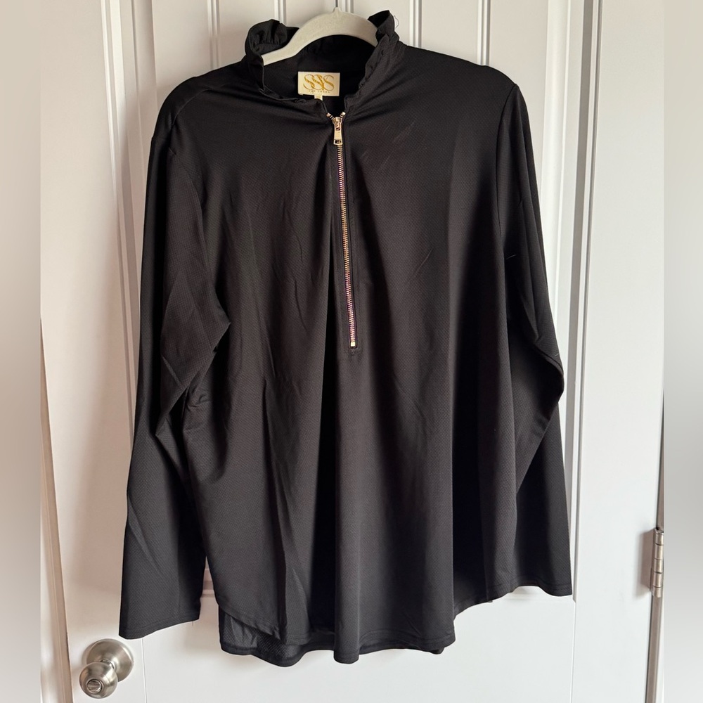 SSYS The Label Black Half Zip Pullover Women’s XXL Athleisure Golf Top NWOT